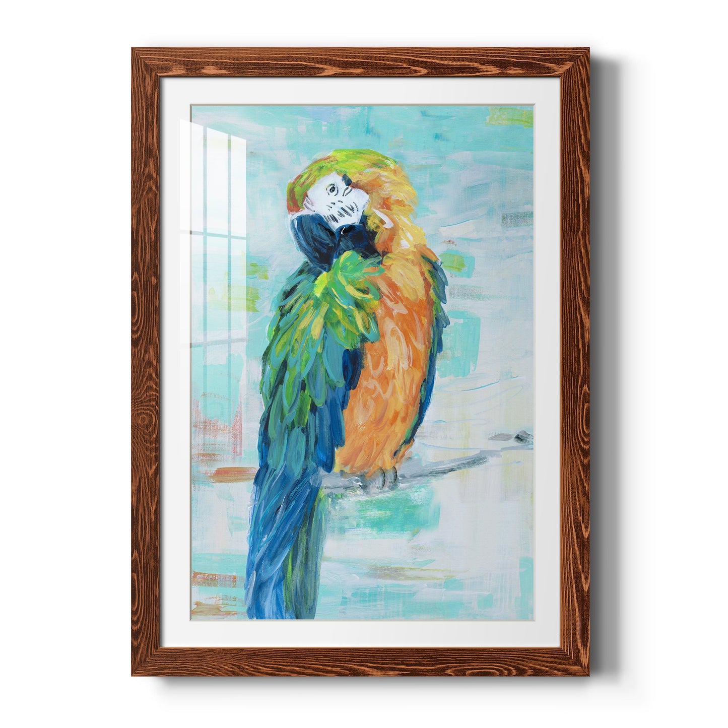 Island Parrot II - Premium Framed Print - Distressed Barnwood Frame - Ready to Hang