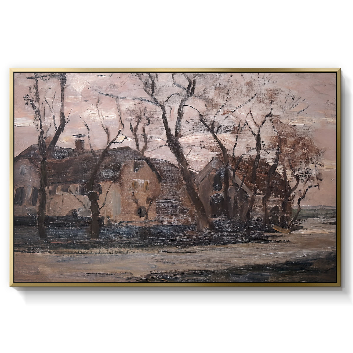 Farm near Duivendrecht in the Evening, c. 1905 - Floater Framed Canvas Print