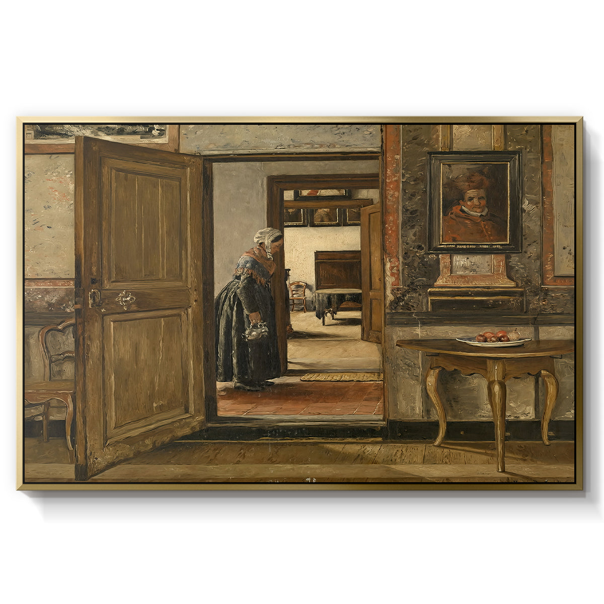 Interior of the Terninck Institution in Antwerp, 1884 - Floater Framed Canvas Print