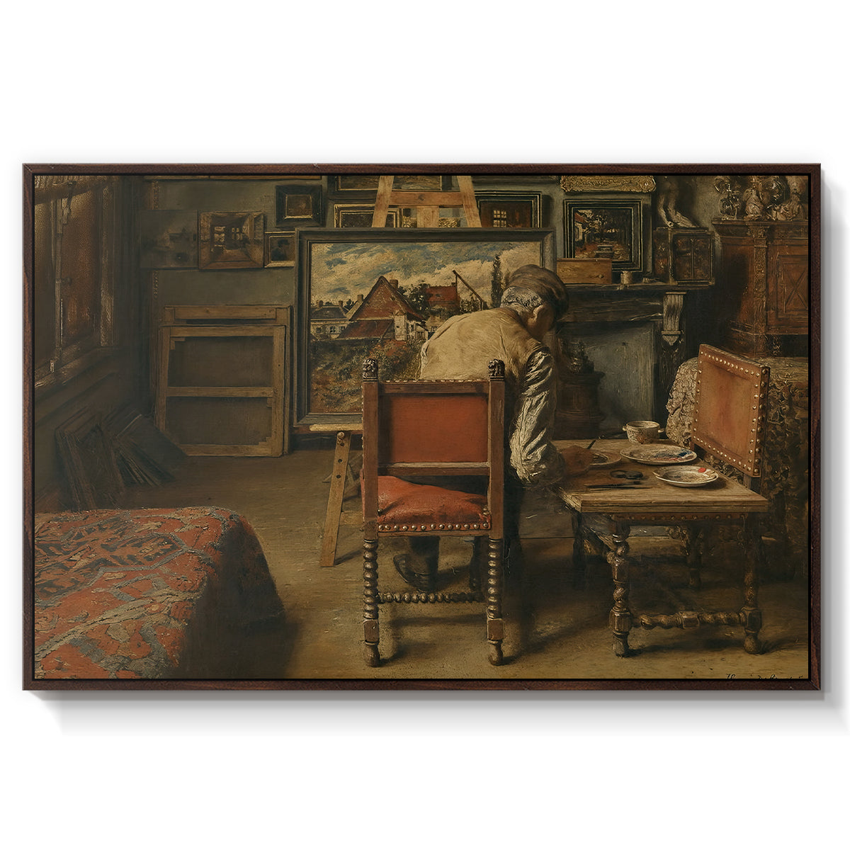The Retoucher (The Restorer), 1876 - Floater Framed Canvas Print