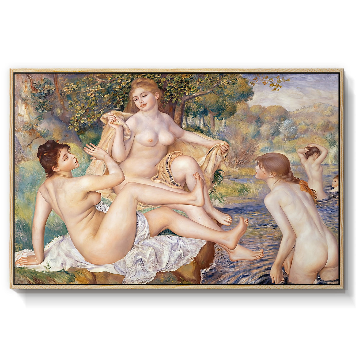 The Large Bathers, 1884-1887 - Floater Framed Canvas Print