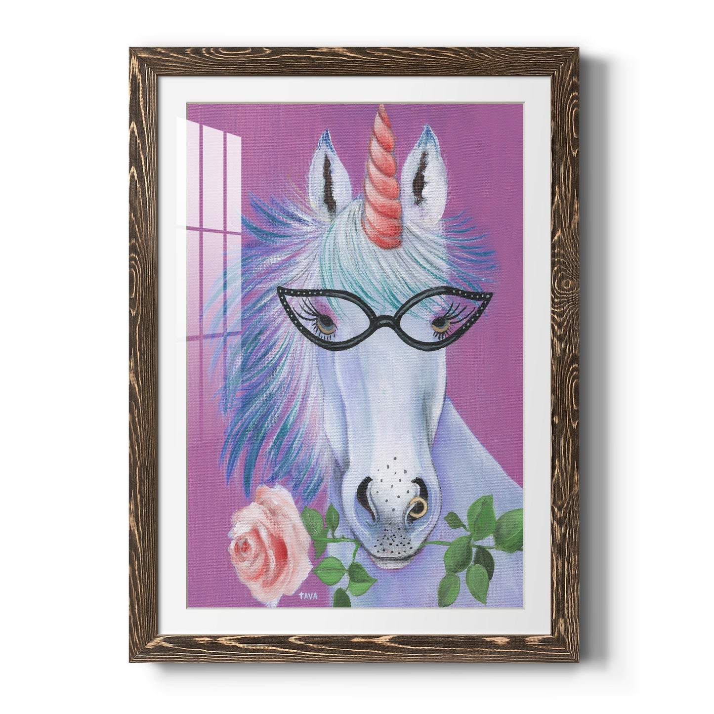 Unicorn III - Barnwood Framed Art Print