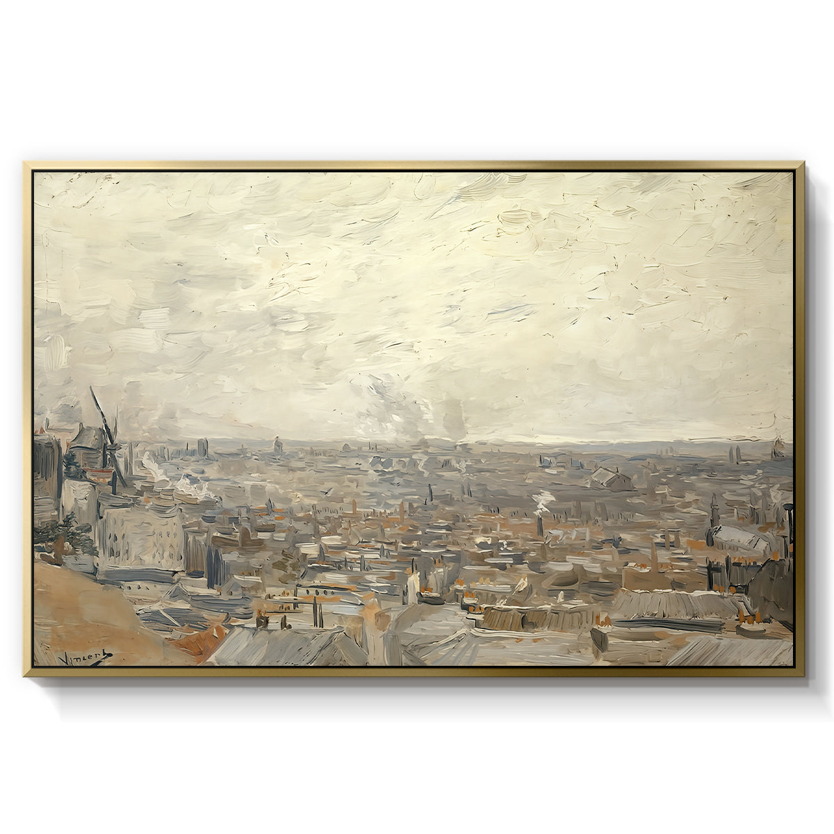 View from Montmartre, 1886 - Floater Framed Canvas Print