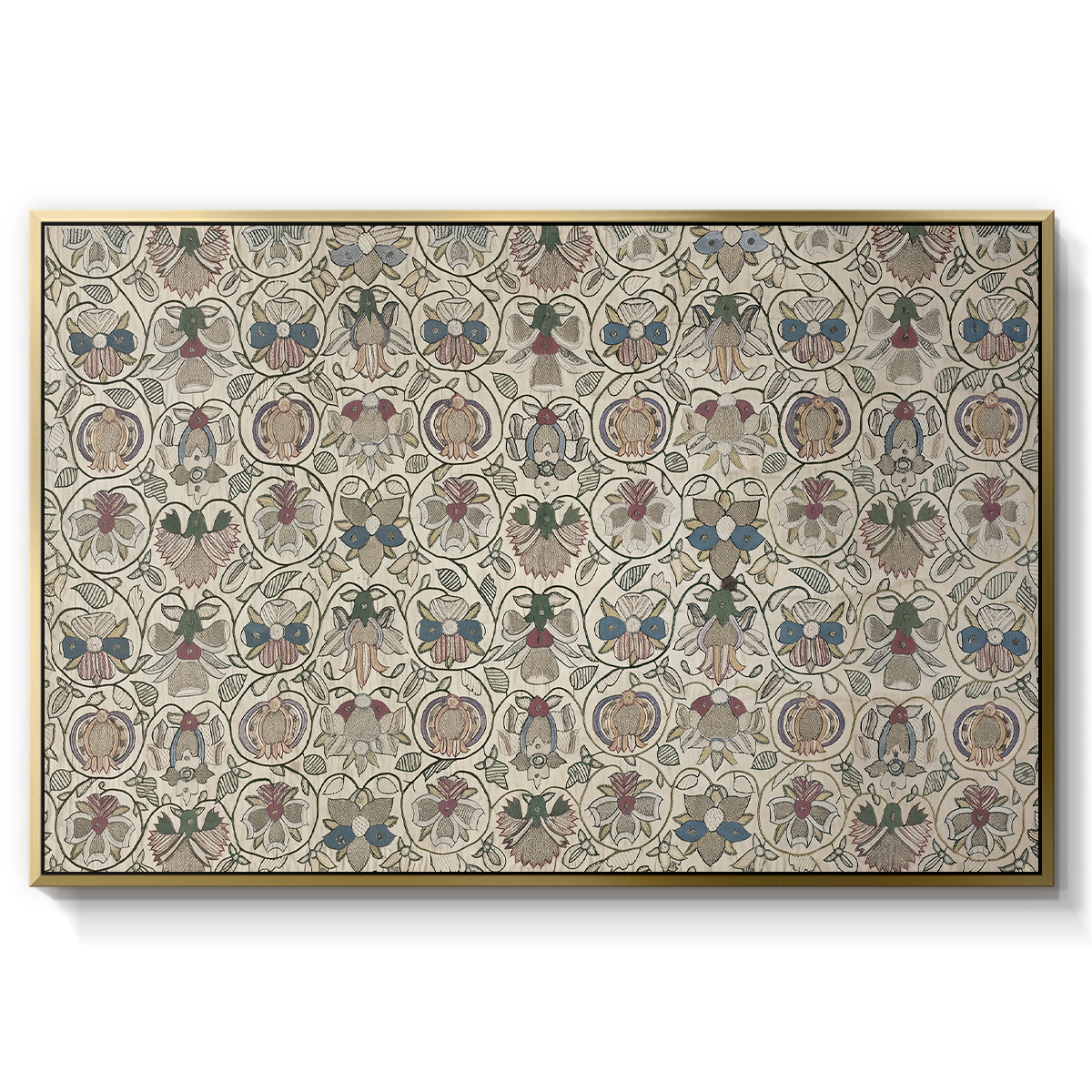 Long Cushion Cover (Printed Textile), c. 1600 - Floater Framed Canvas Print