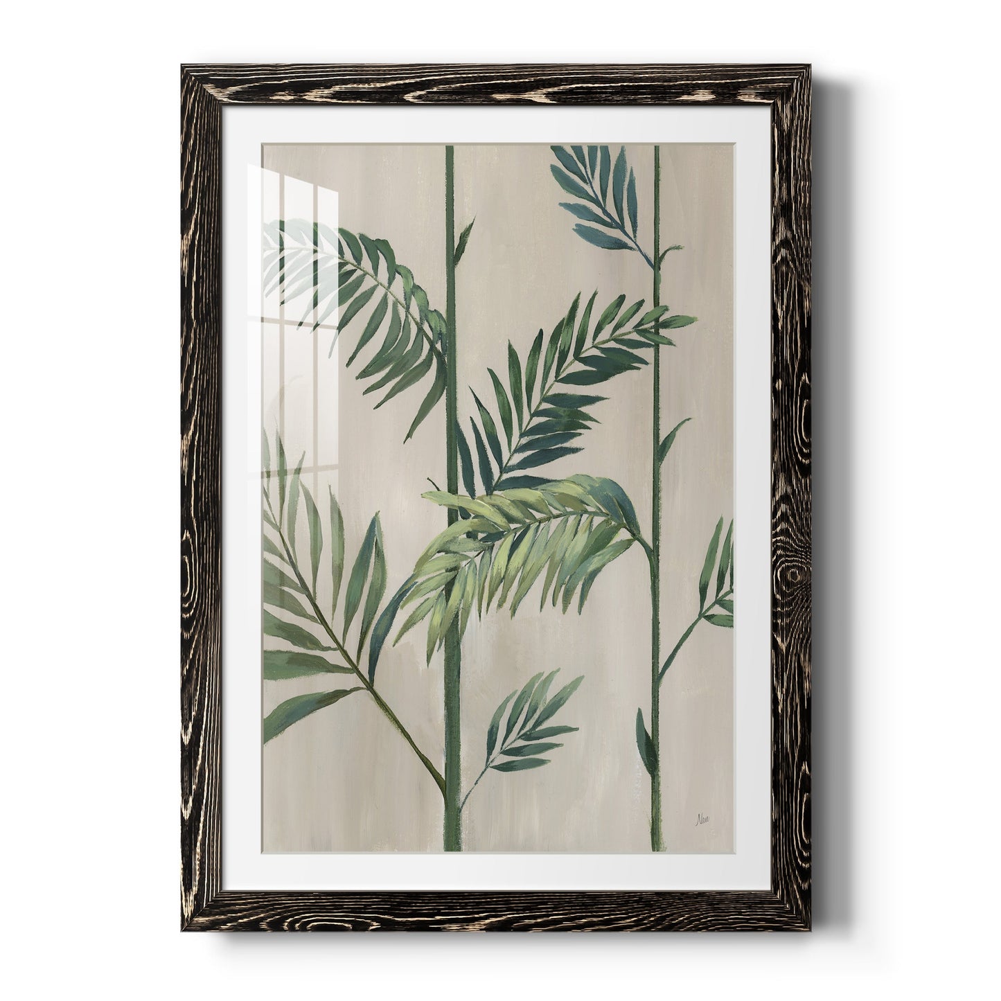 Modern Fronds II - Barnwood Framed Art Print