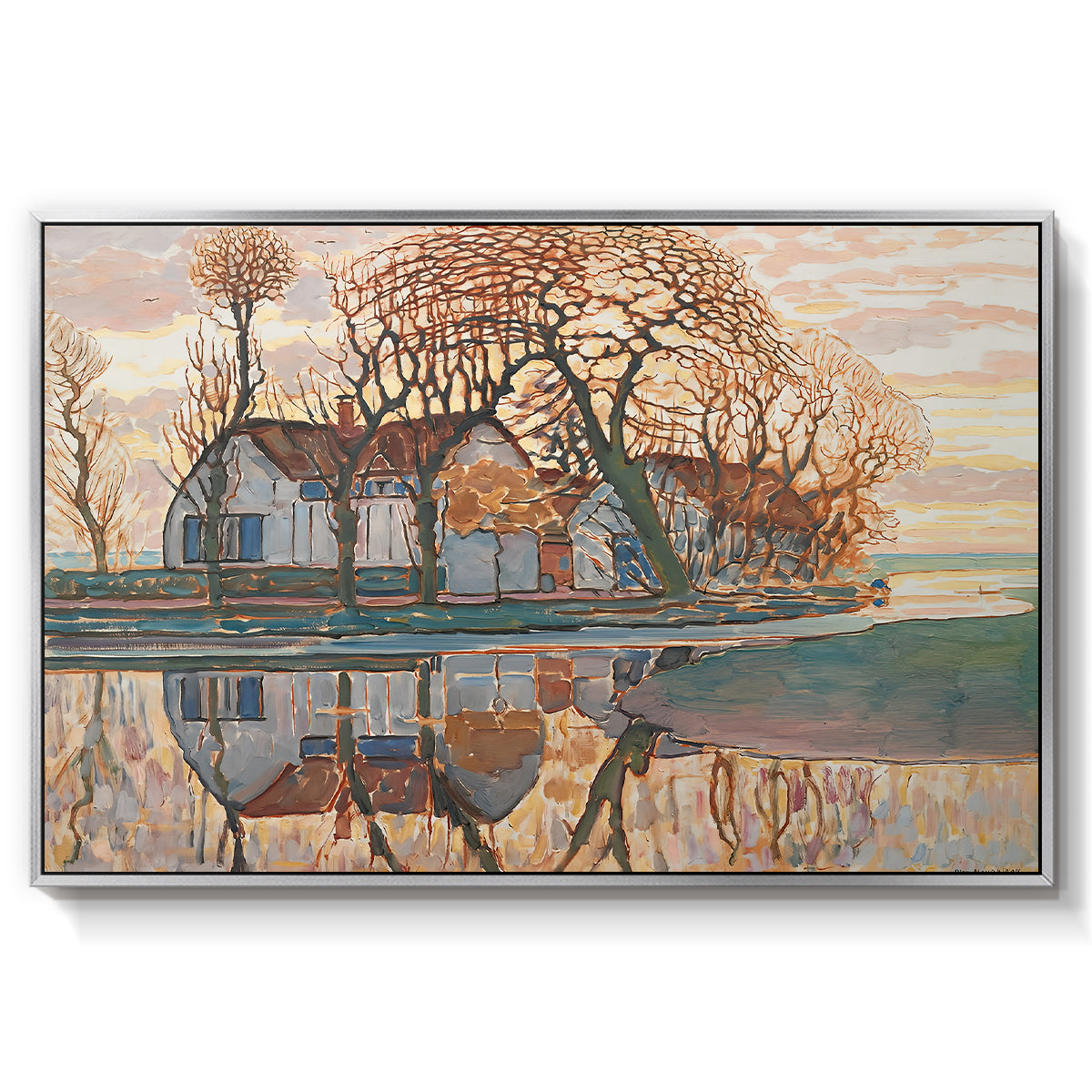 Farm near Duivendrecht, c. 1916 - Floater Framed Canvas Print