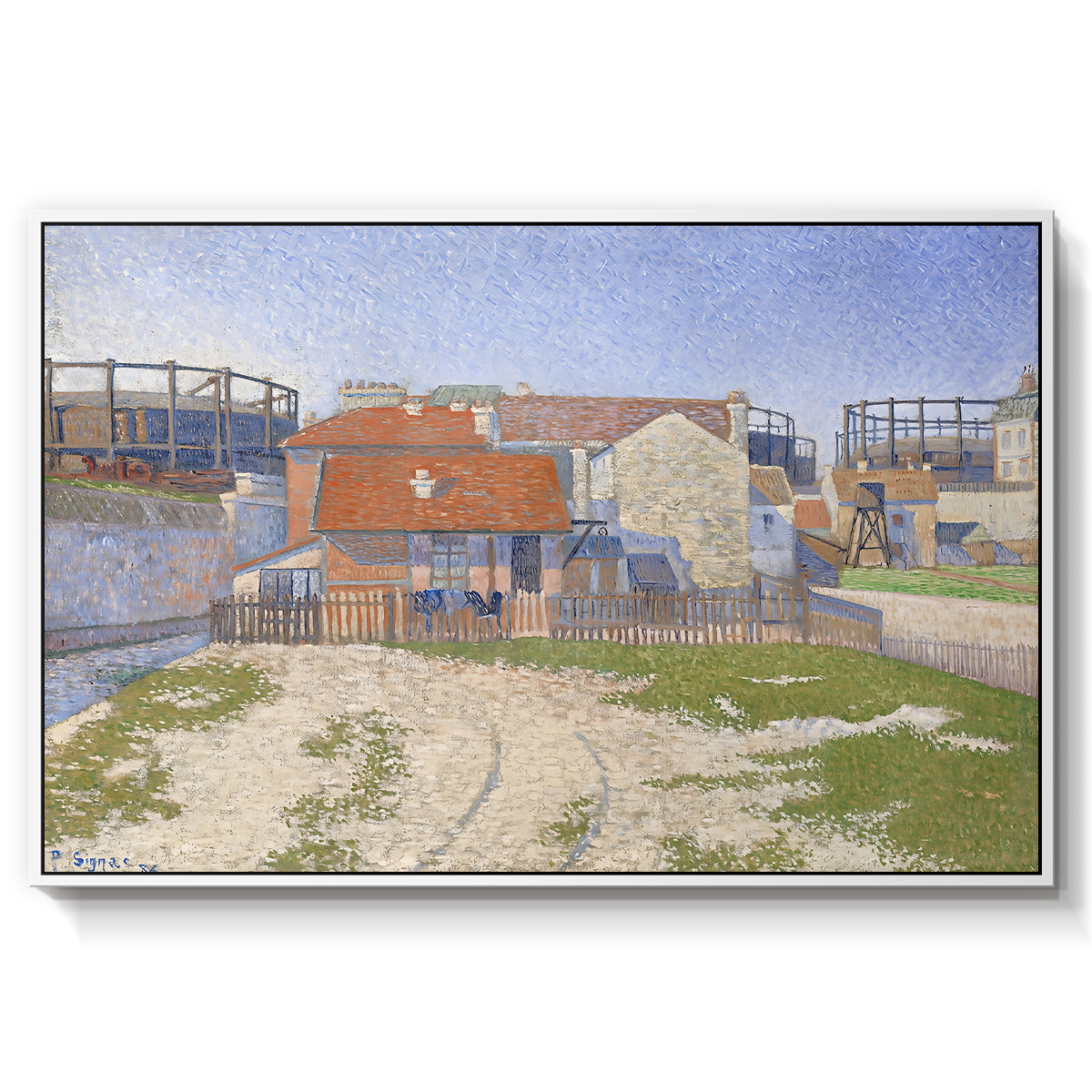 Gasometers at Clichy, 1886 - Floater Framed Canvas Print