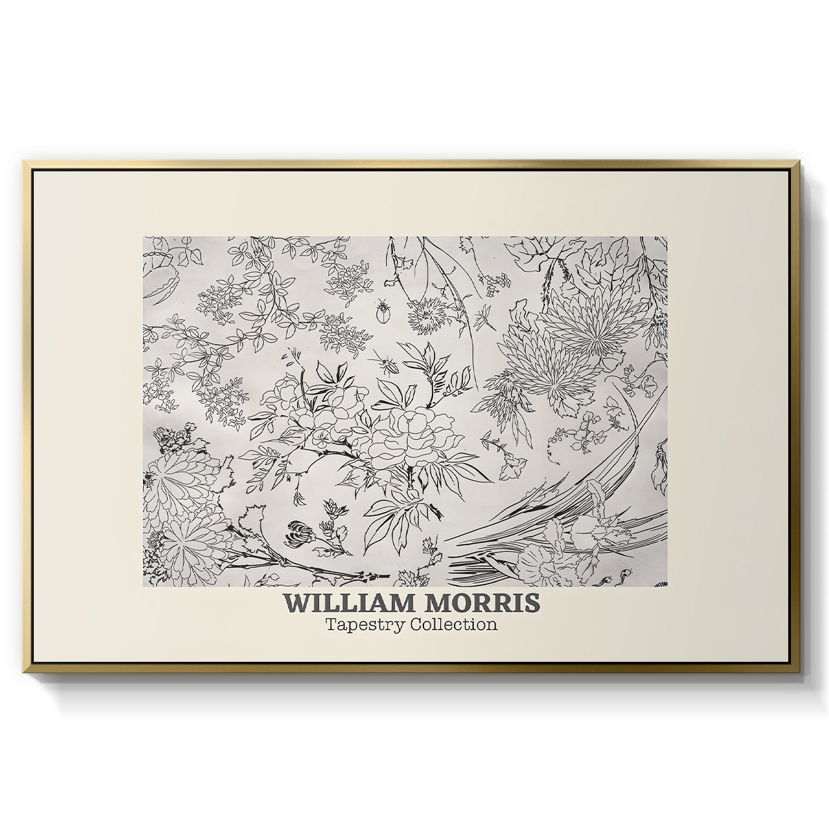 Fleurs, 1866 (Morris Inspired) - Floater Framed Canvas Print