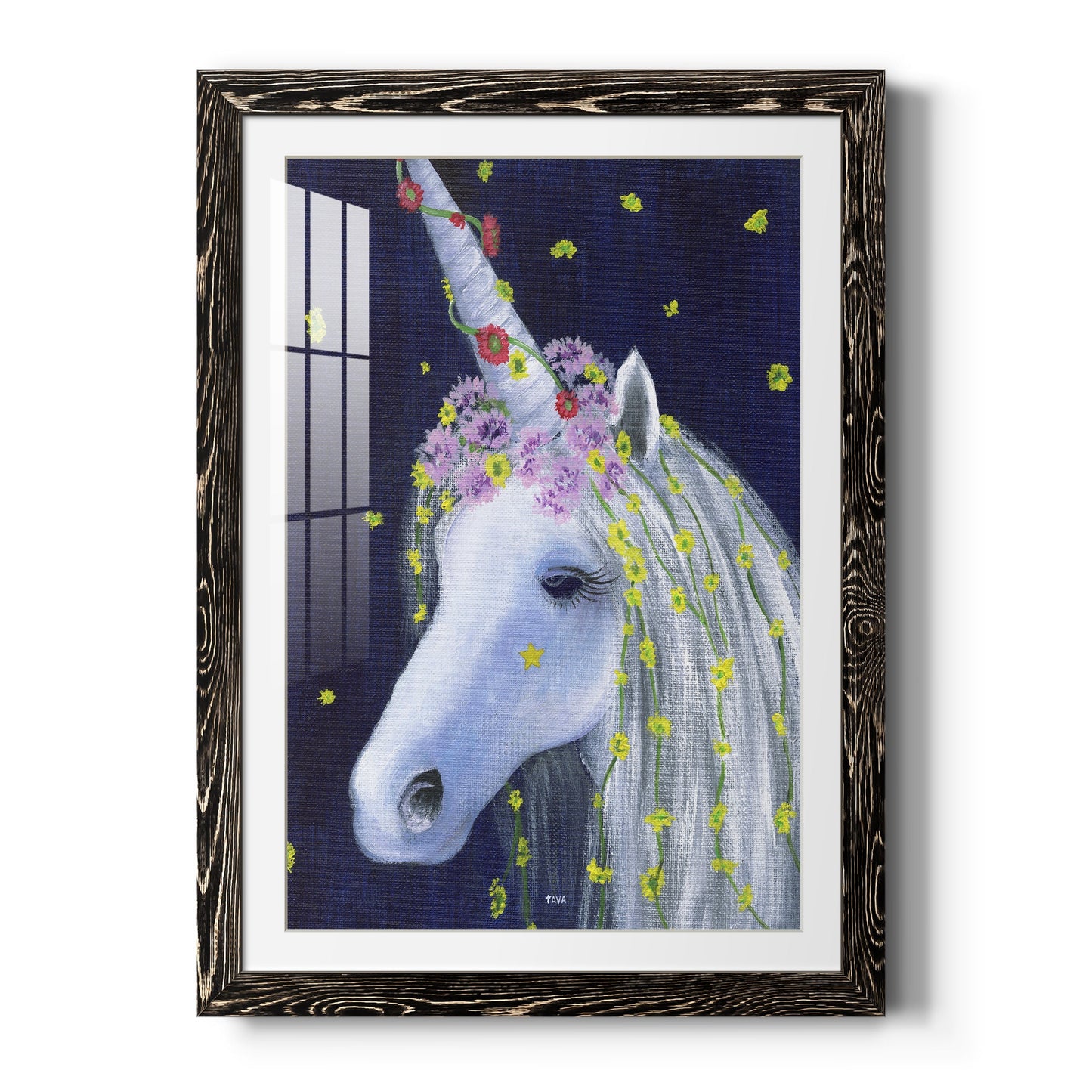 Unicorn IV - Barnwood Framed Art Print