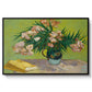 Vase with Oleanders and Books, 1888 - Floater Framed Canvas Print