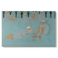 Canvas art print portraying an interior scene with seated figures in patterned, colorful environment, set against a white background
