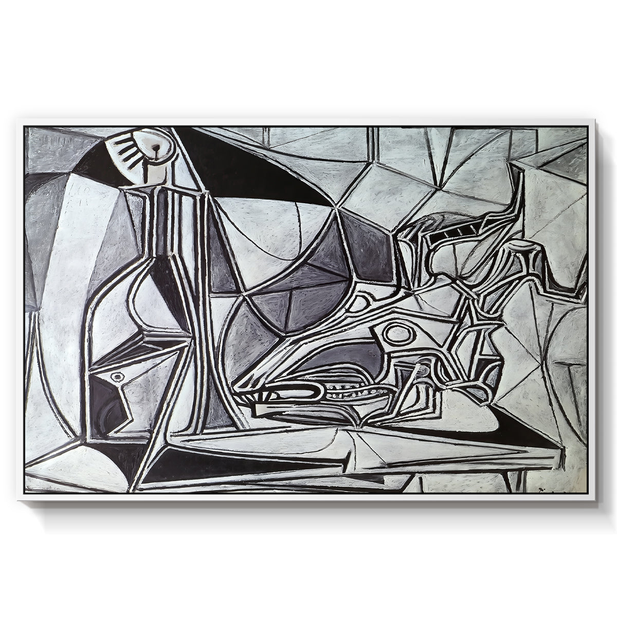 Goat's Skull, Bottle and Candle, 1952 - Floater Framed Canvas Print