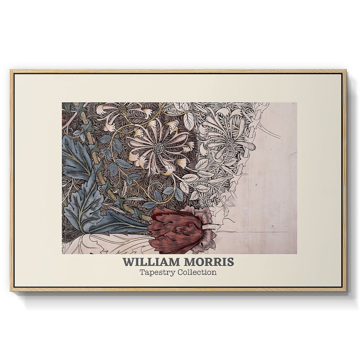 Honeysuckle (Tapestry Collection), 1874 - Floater Framed Canvas Print