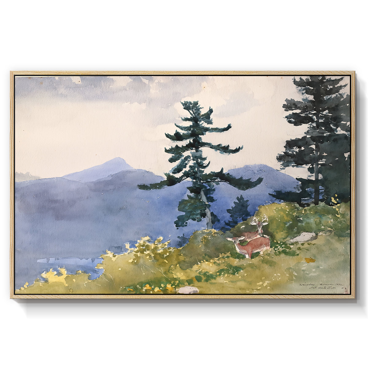 North Woods Club, Adirondacks, 1892 - Floater Framed Canvas Print