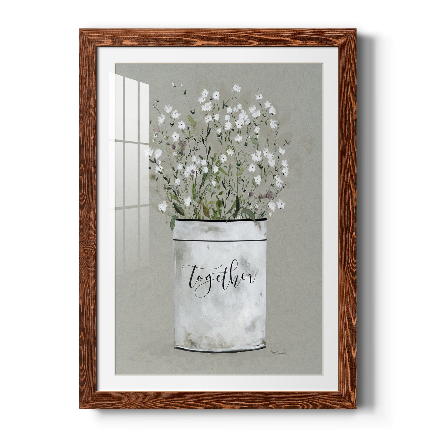 Bouquet of Grace Bucket Together - Barnwood Framed Art Print
