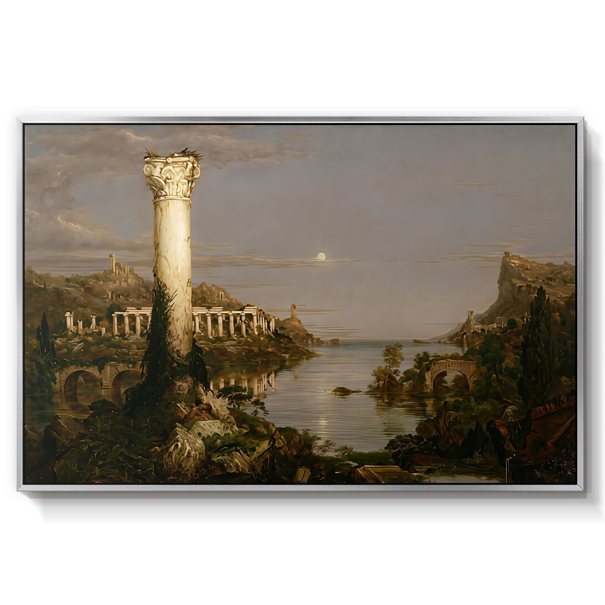 The Course of Empire: Desolation, 1836 - Floater Framed Canvas Print