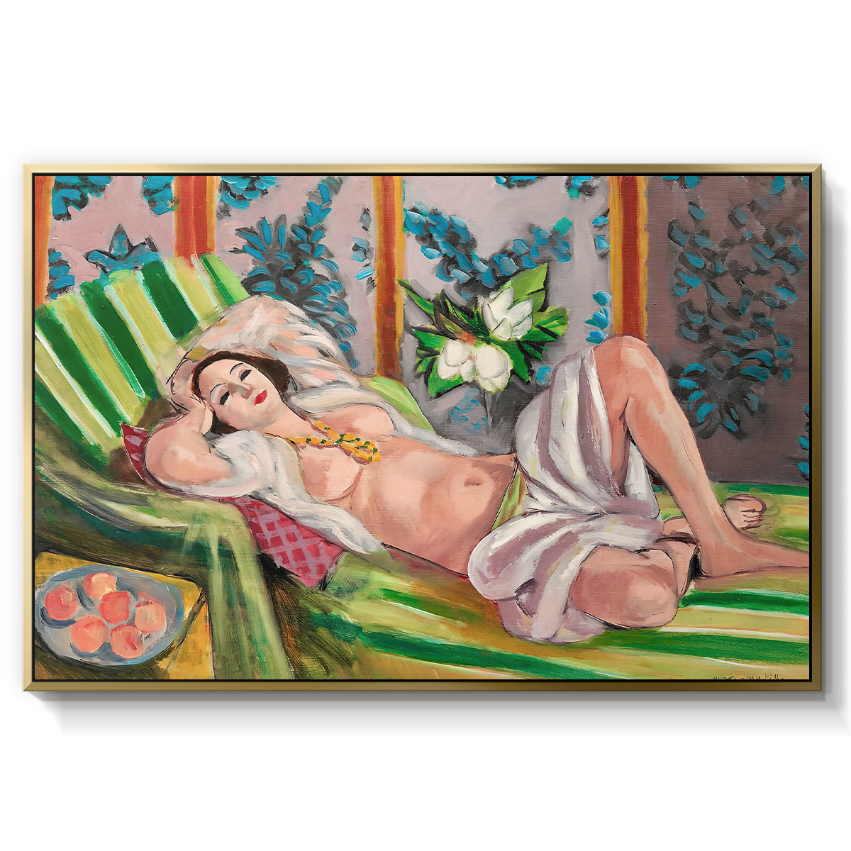 Odalisque Couchée Aux Magnolias, c. 1923 - Floater Framed Canvas Print