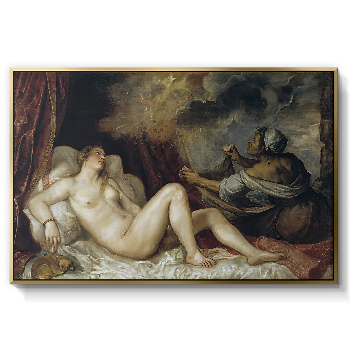 Danaë, c. 1560-1565 - Floater Framed Canvas Print