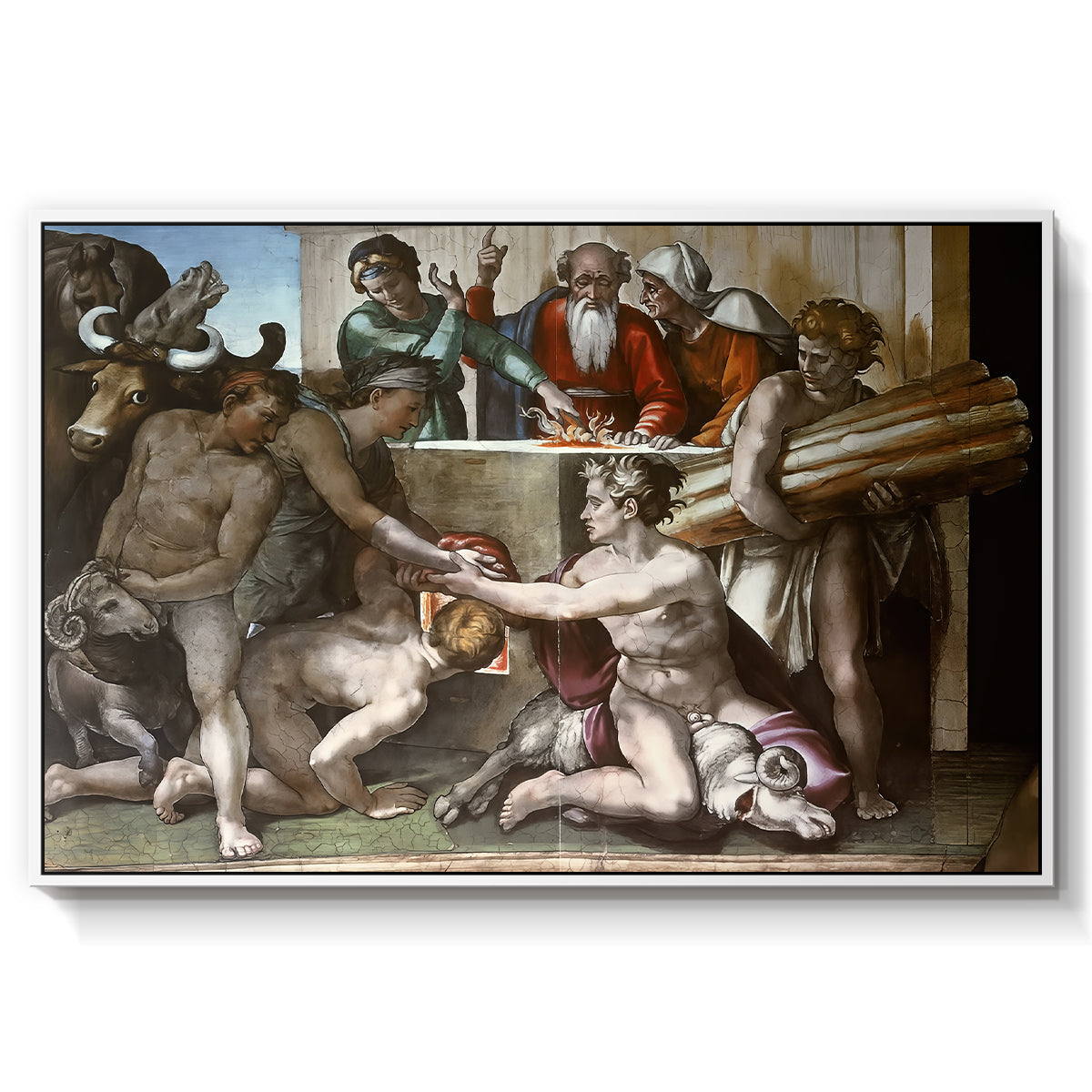 The Sacrifice of Noah (Sistine Chapel), 1509 - Floater Framed Canvas Print