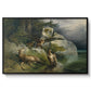 Eagles and Dying Stag on a Lakeshore, 1836 - Floater Framed Canvas Print