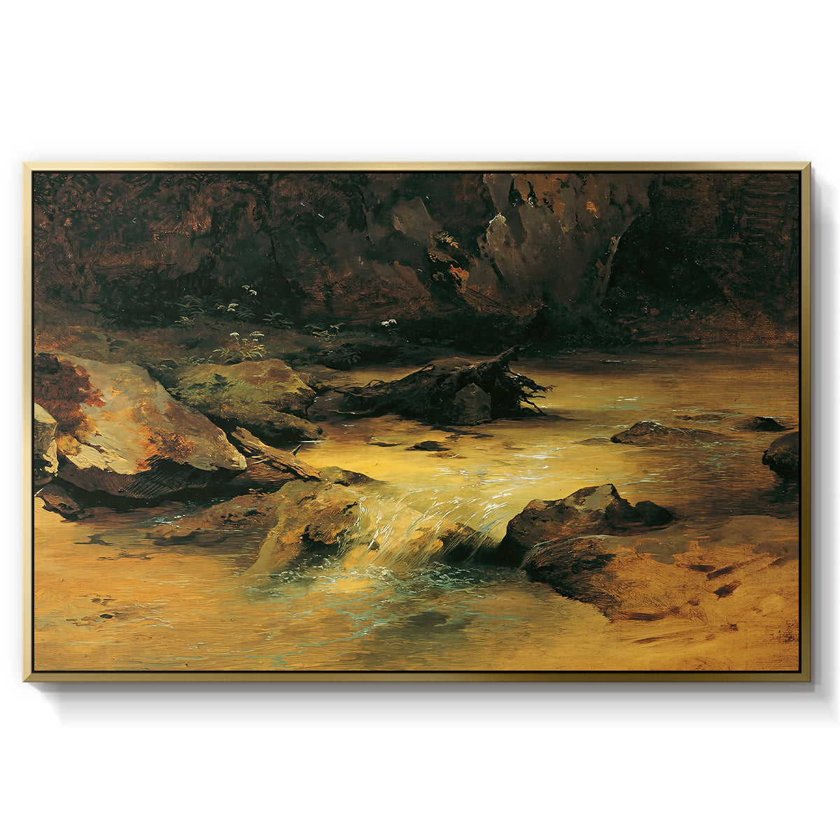Wildbach (Wild Stream) - Floater Framed Canvas Print