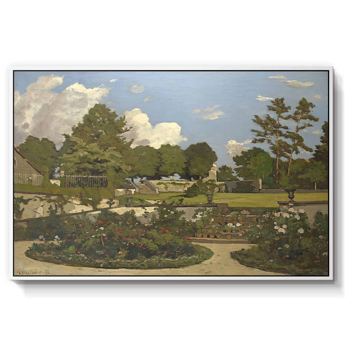 The Painter's Garden at Saint-Privé, 1886 - Floater Framed Canvas Print