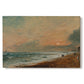 Canvas art print portraying a coastal shoreline with waves and open sky along beach, set against a white background