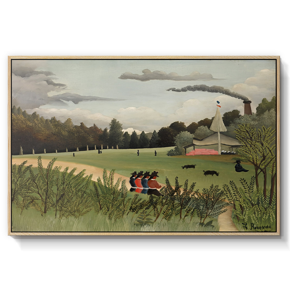 The Chair Factory at Alfortville, 1897 - Floater Framed Canvas Print