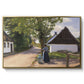 Danish Village Street with Woman and Milkman, 1880 - Floater Framed Canvas Print