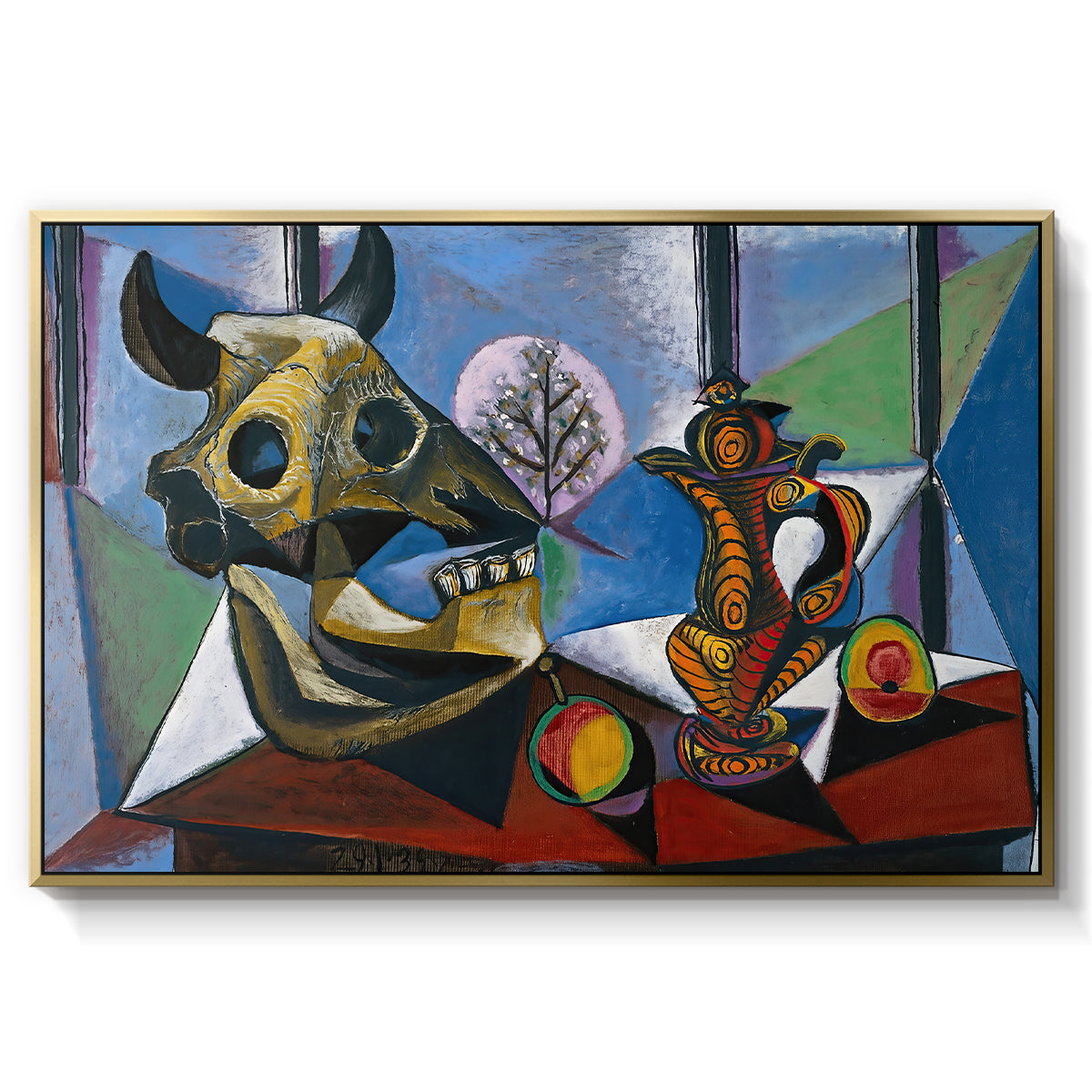 Still Life with Bull's Skull, 1939 - Floater Framed Canvas Print