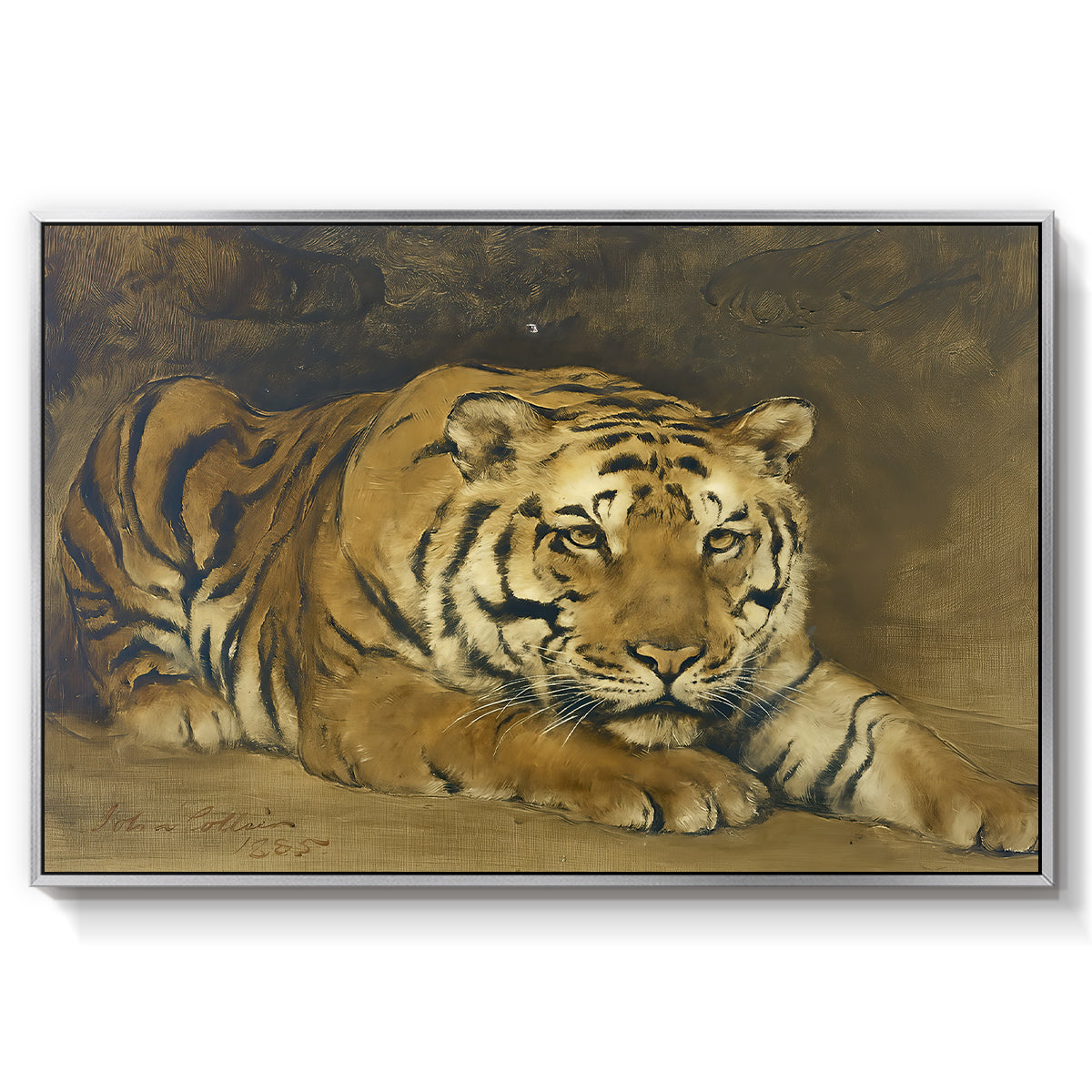 Study of a Tiger for Circe, 1885 - Floater Framed Canvas Print