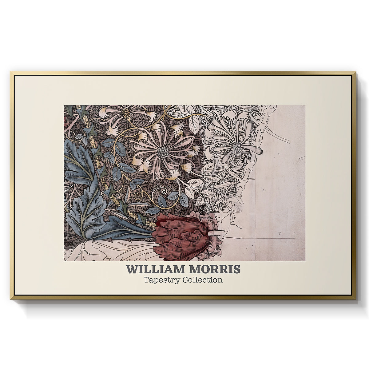 Honeysuckle (Tapestry Collection), 1874 - Floater Framed Canvas Print