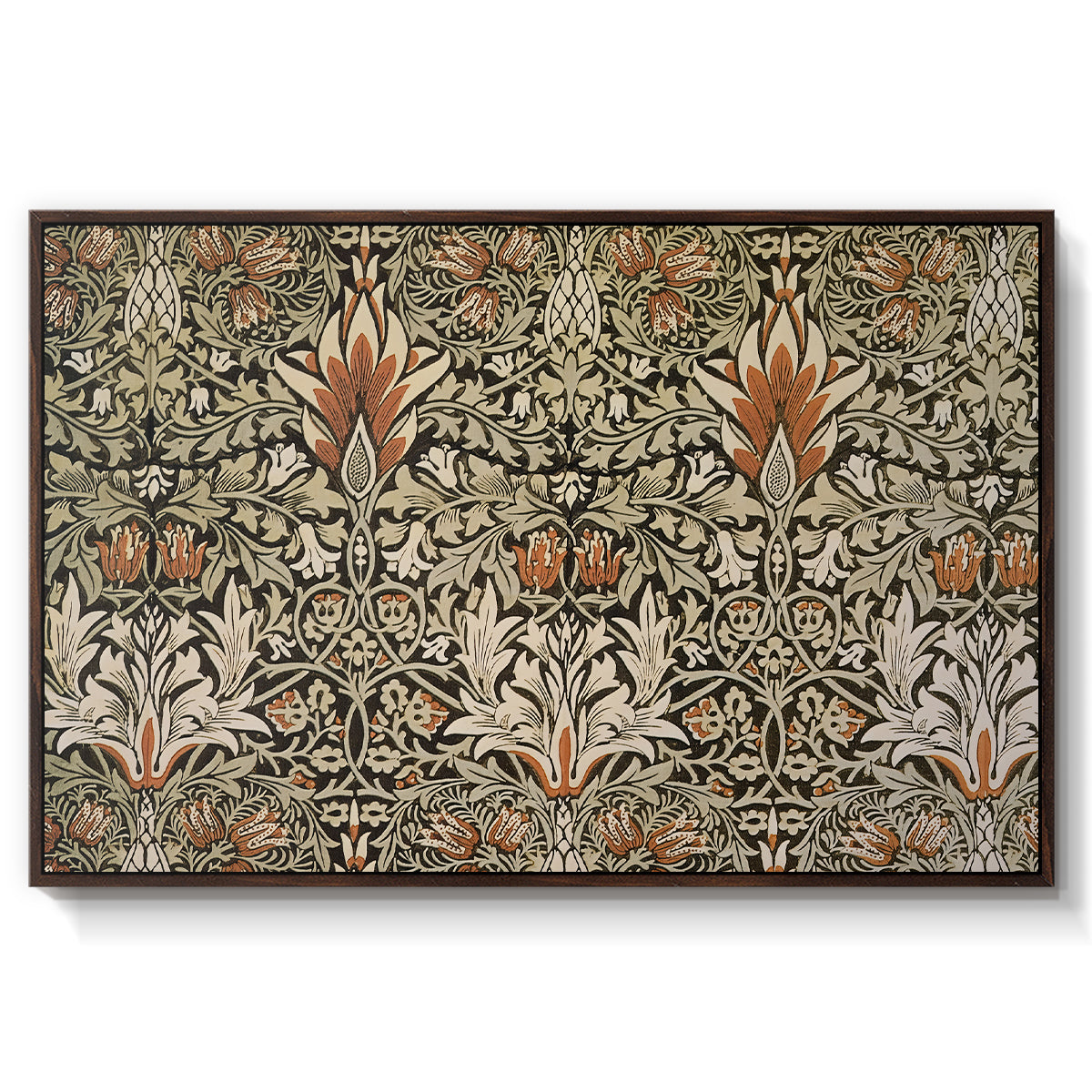 Snakeshead - Charcoal/Spice, c. 1876 - Floater Framed Canvas Print