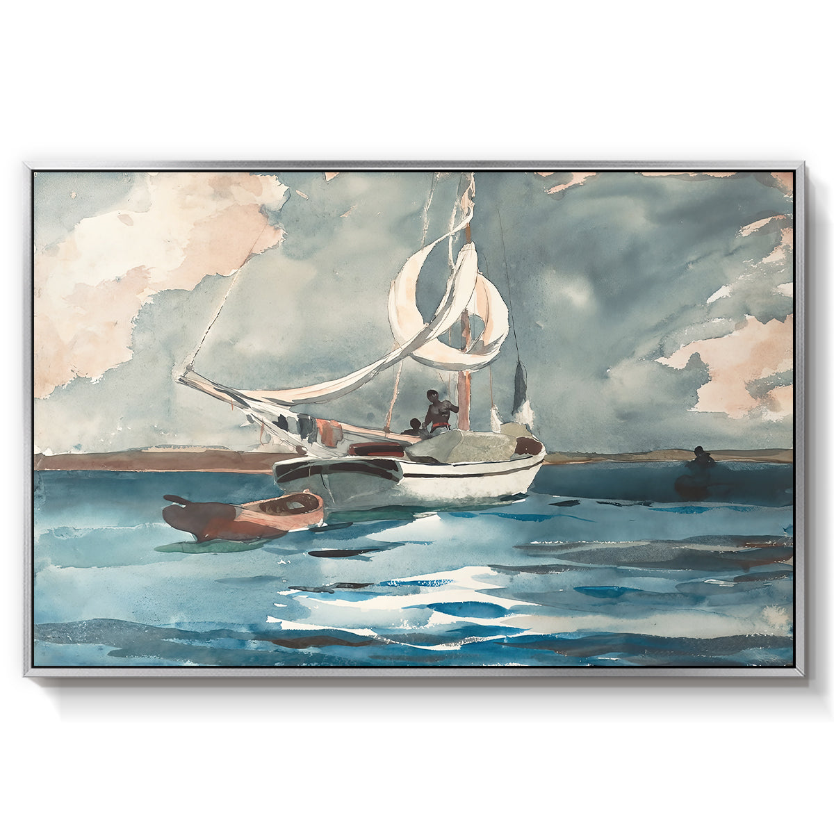 Sloop, Nassau, 1899 - Floater Framed Canvas Print