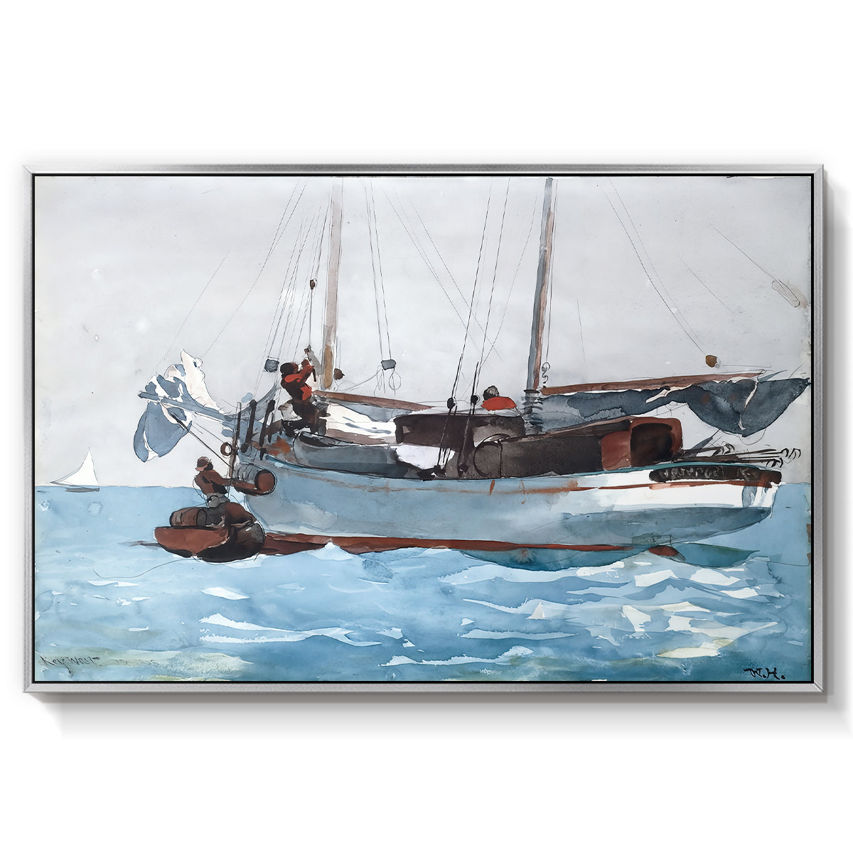Taking on Wet Provisions, 1903 - Floater Framed Canvas Print