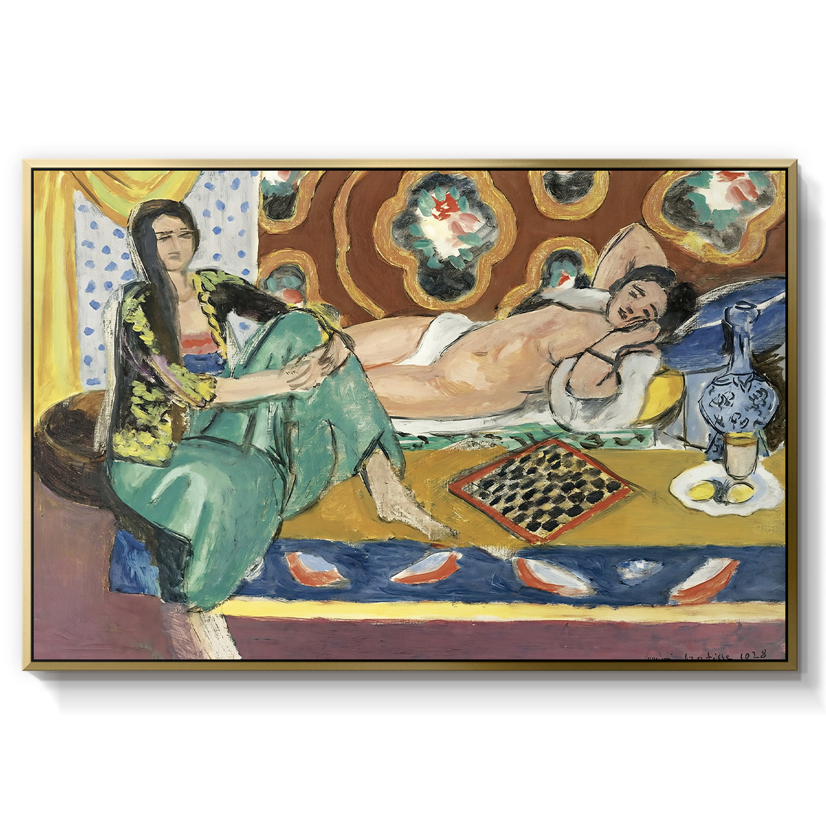 Odalisques Playing Checkers (Odalisques jouant aux dames), 1928 - Floater Framed Canvas Print
