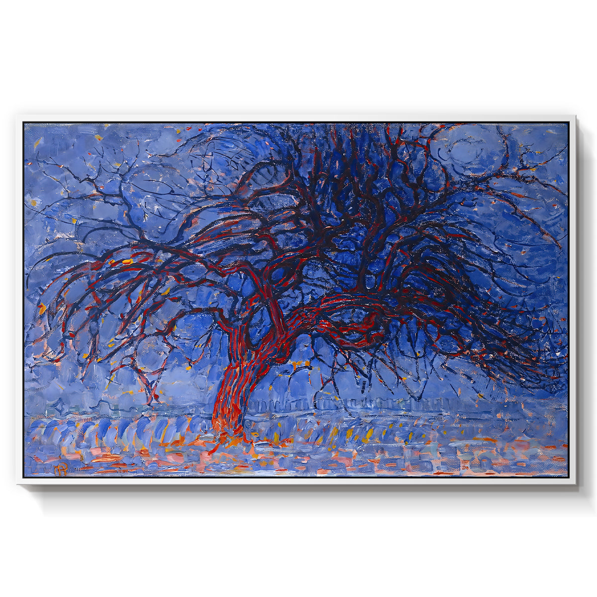 The Red Tree, 1909 - Floater Framed Canvas Print