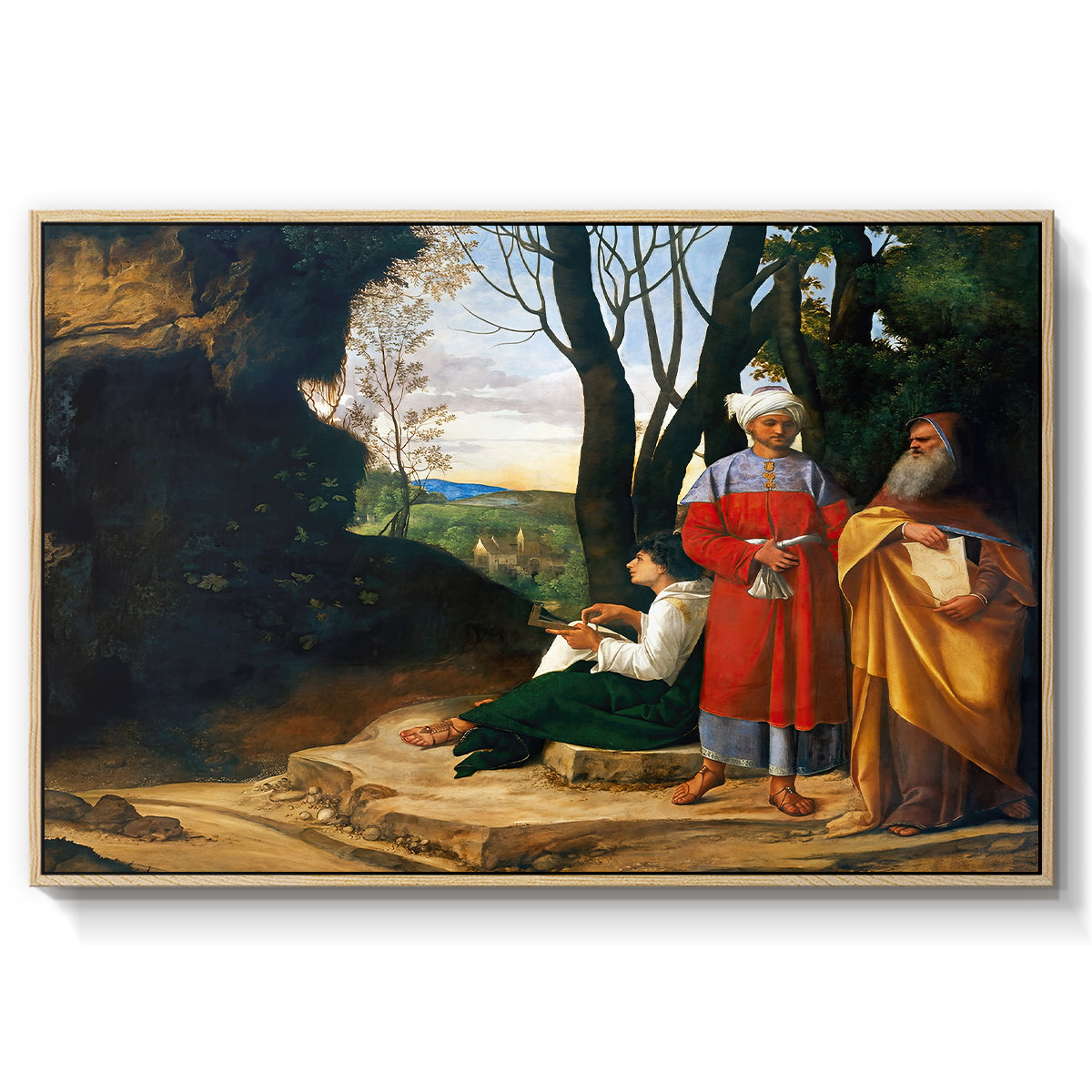 The Three Philosophers, c. 1508-1509 - Floater Framed Canvas Print