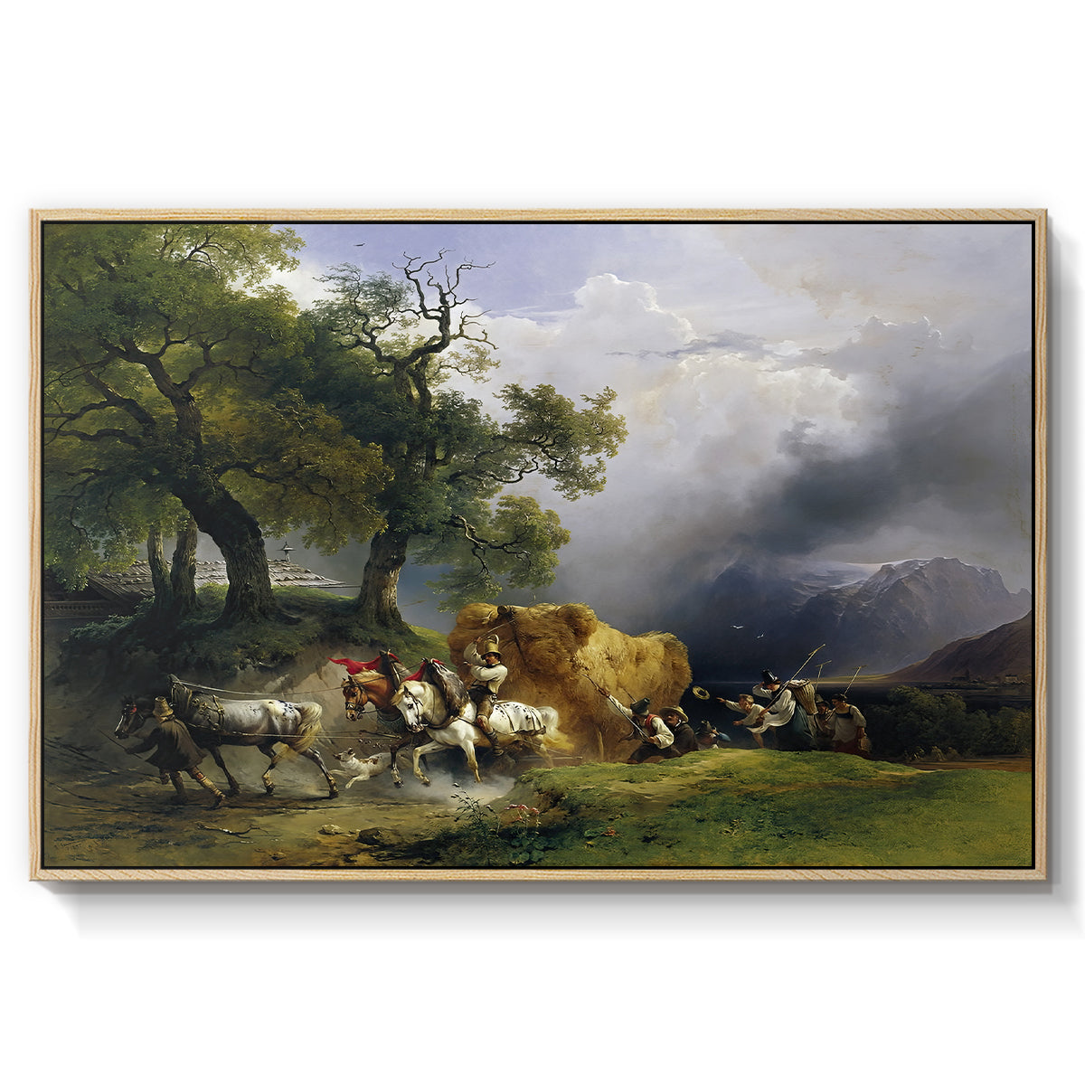 The Harvest Wagon (Der Heuwagen), c. 1850 - Floater Framed Canvas Print