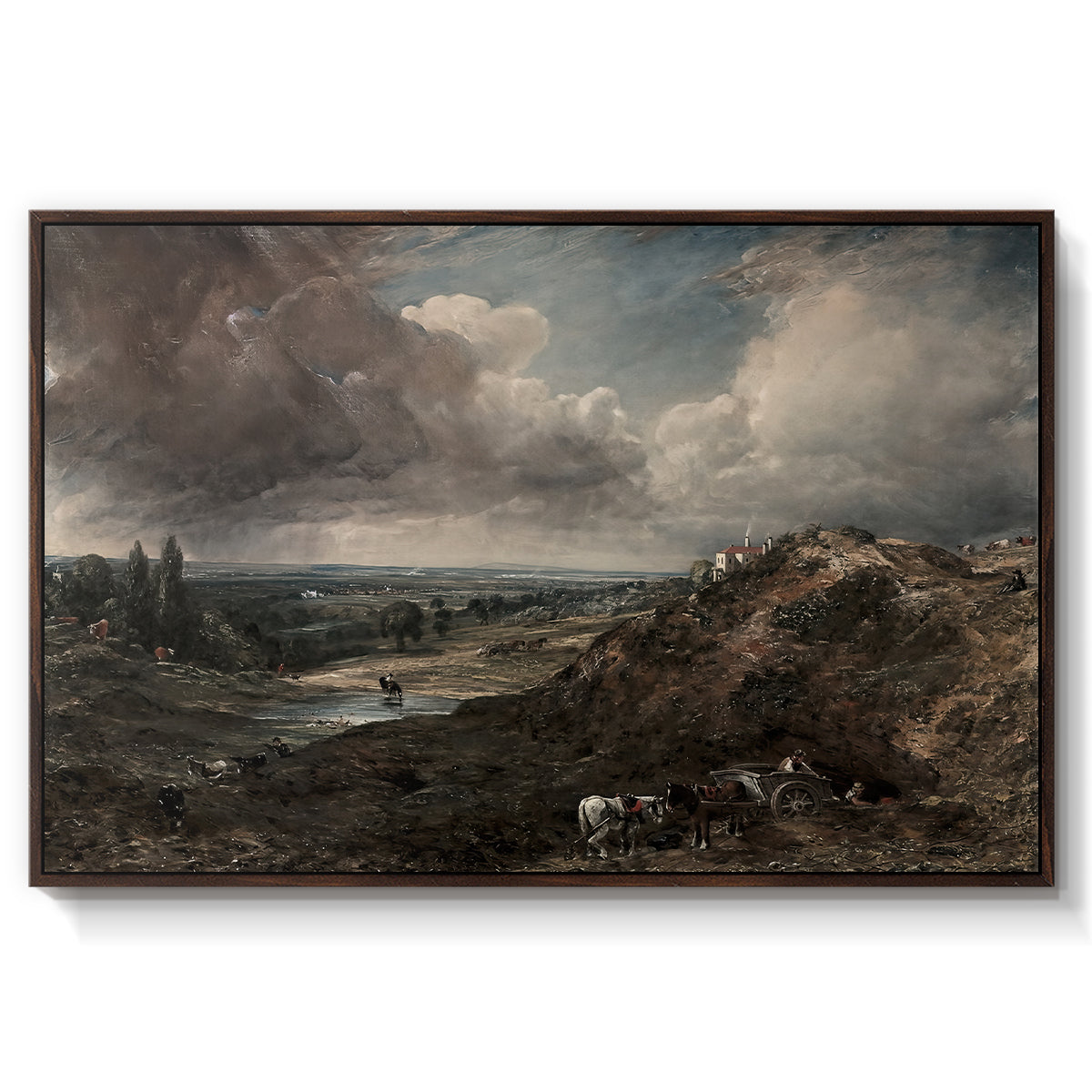 Branch Hill Pond, Hampstead Heath, c. 1828 - Floater Framed Canvas Print