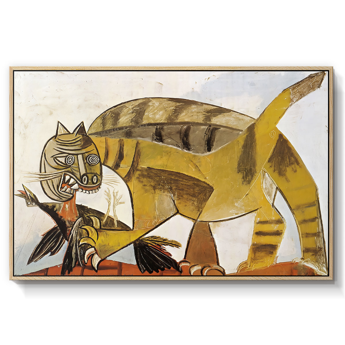 Cat Eating a Bird, 1939 - Floater Framed Canvas Print