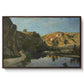 River Landscape with Cliffs, c. 1850-1860 - Floater Framed Canvas Print