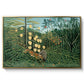 Fight Between a Tiger and a Buffalo, 1908 - Floater Framed Canvas Print