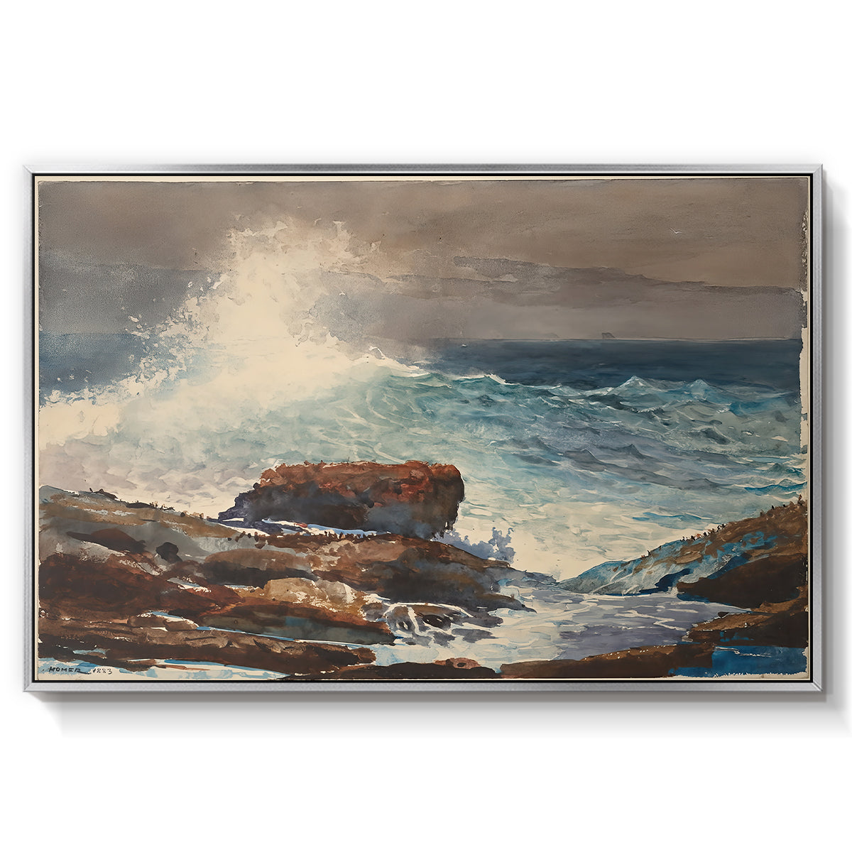Incoming Tide, Scarboro, Maine, 1883 - Floater Framed Canvas Print