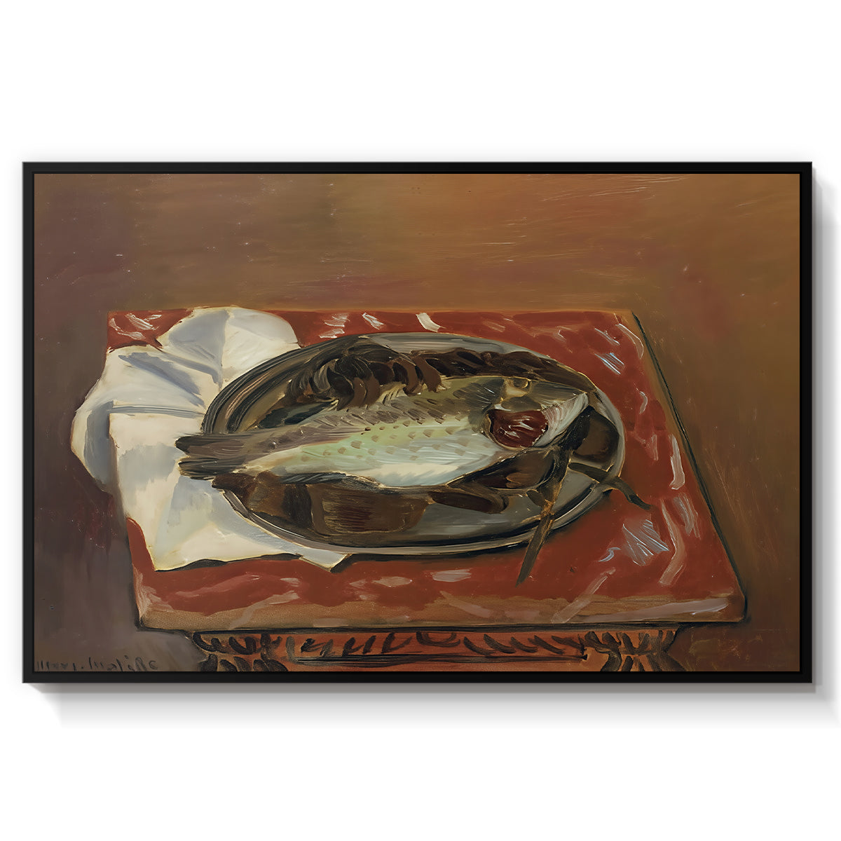 Still Life with Bream (Nature morte à la daurade), 1920 - Floater Framed Canvas Print