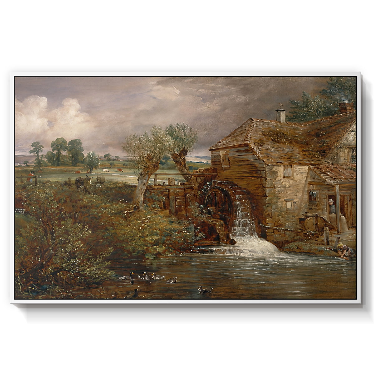 Parham Mill, Gillingham, 1826 - Floater Framed Canvas Print