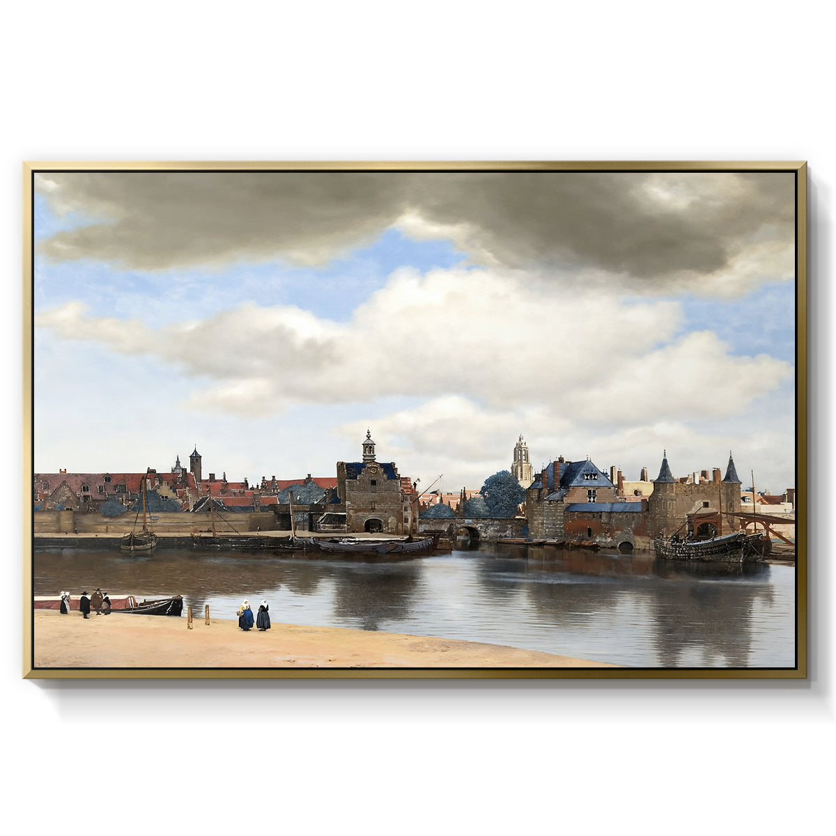 View of Delft, c. 1660-1661 - Floater Framed Canvas Print