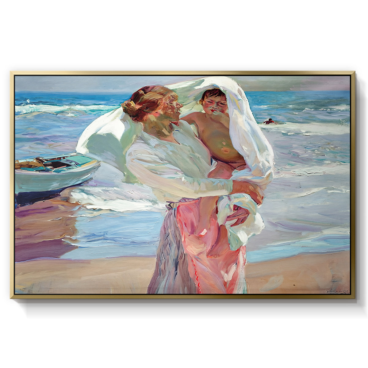 After Bathing, 1915 - Floater Framed Canvas Print
