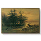 Wallowing Deer on the Shore of a Mountain Lake, c. 1850 - Floater Framed Canvas Print
