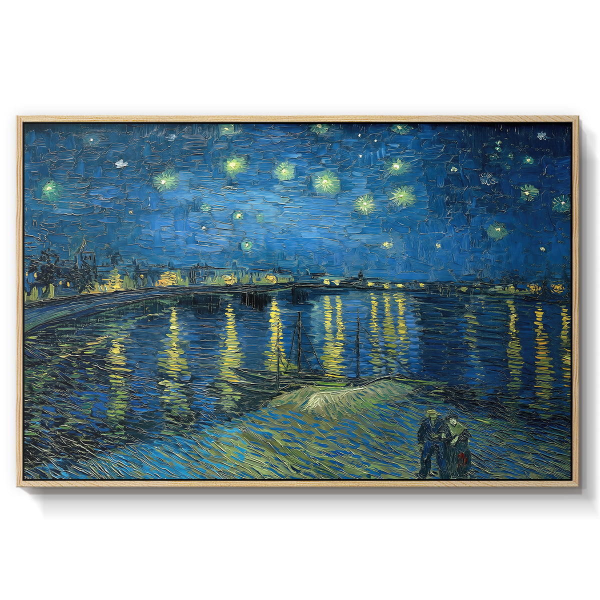 Starry Night Over the Rhône, 1888 - Floater Framed Canvas Print